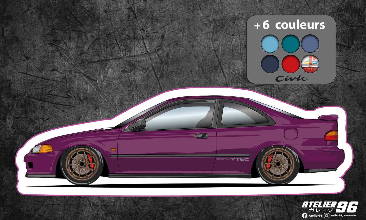Stickers / Honda Civic coupé 1991