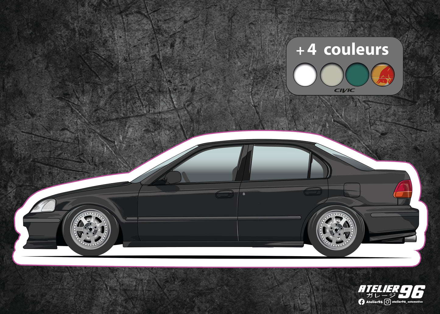 Stickers / Honda Civic berline / ferio 1995