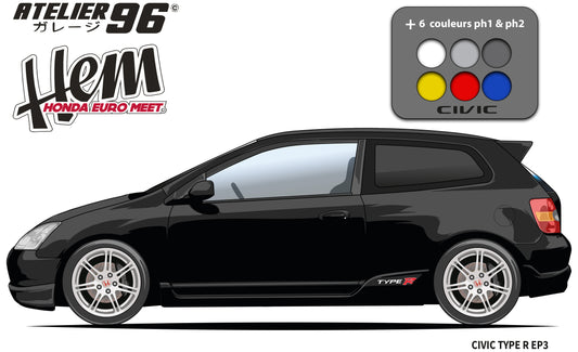 Affiches / Honda civic TypeR EP3 PH1 2001 & PH2 2004