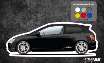 Stickers / Honda civic TypeR EP3 PH1 2001 & PH2 2004