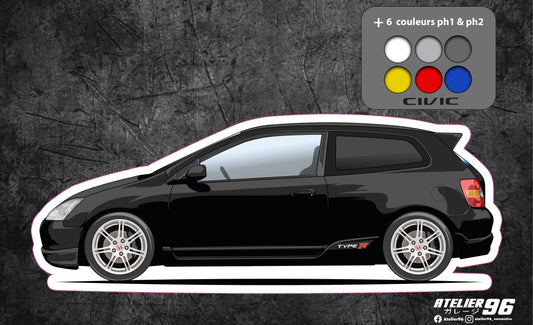 Stickers / Honda civic TypeR EP3 PH1 2001 & PH2 2004