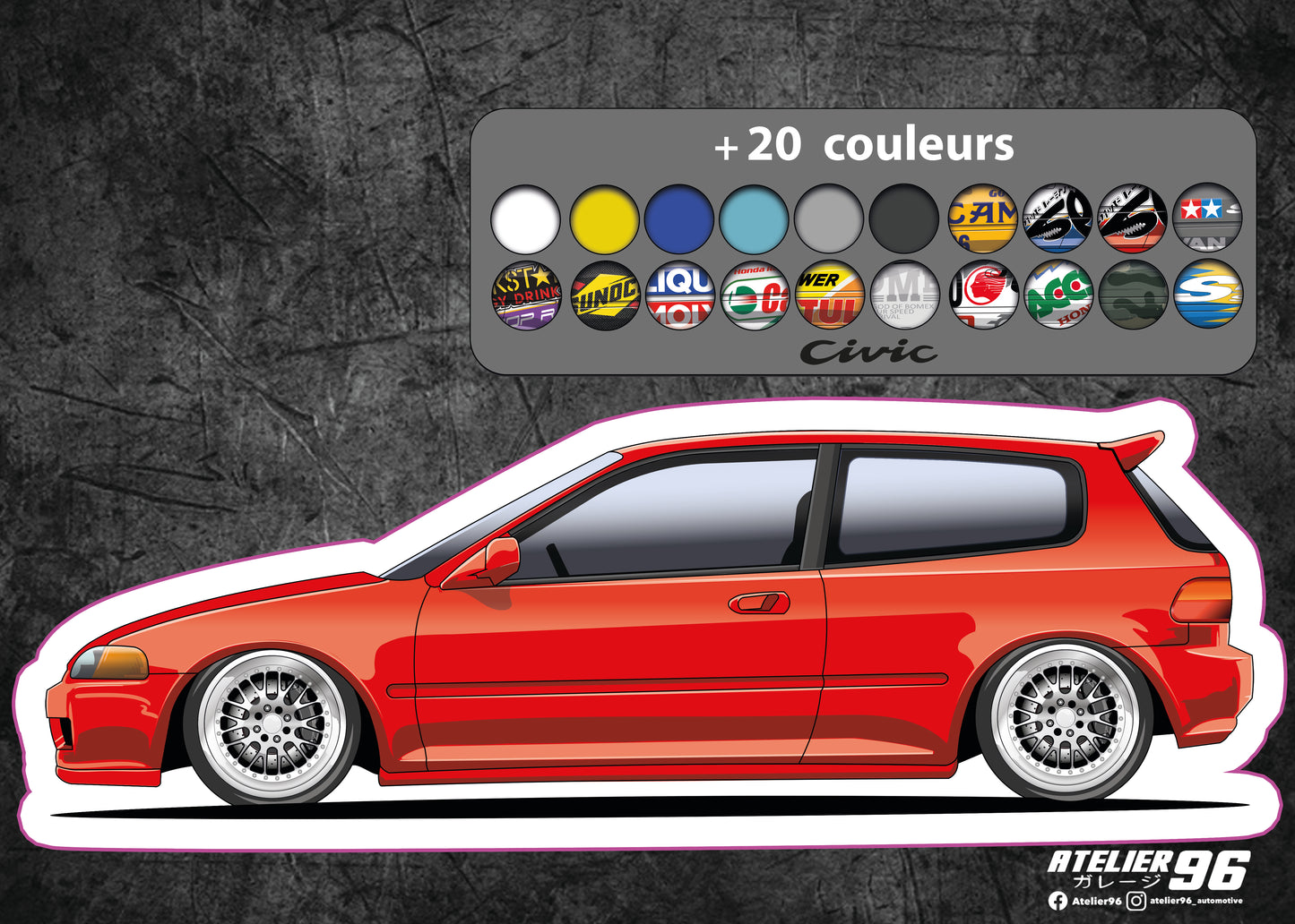 Stickers / Honda Civic Gen5 1992