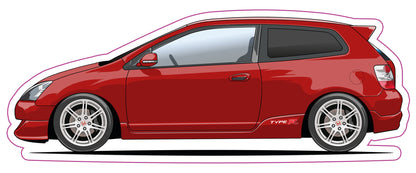 Stickers / Honda civic TypeR EP3 PH1 2001 & PH2 2004
