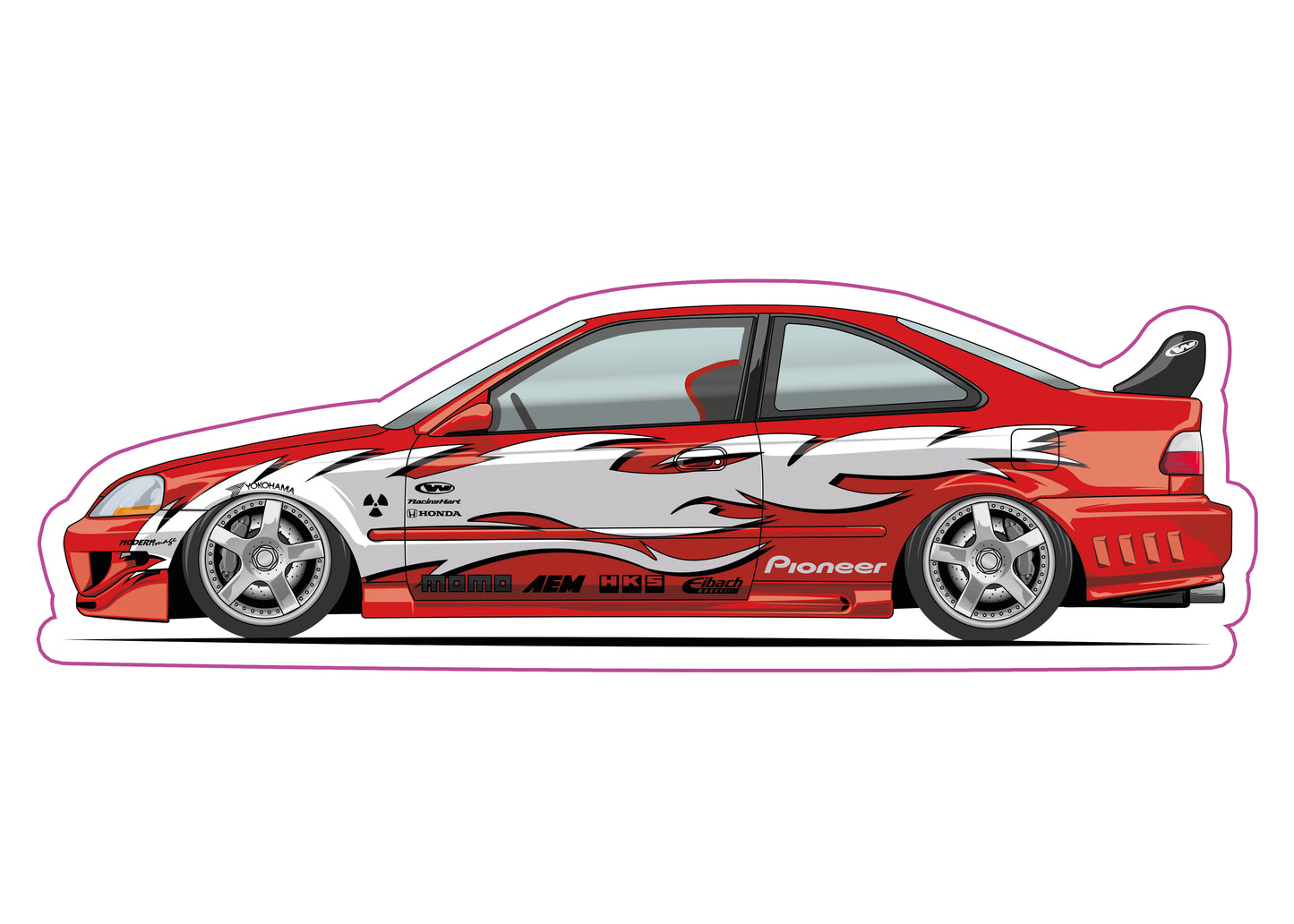Stickers / Honda Civic coupé 1996