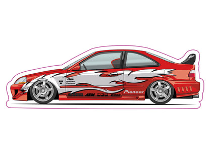 Stickers / Honda Civic coupé 1996