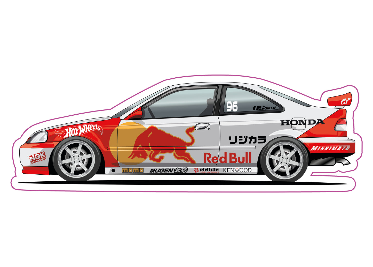Stickers / Honda Civic coupé 1996