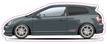 Stickers / Honda civic TypeR EP3 PH1 2001 & PH2 2004